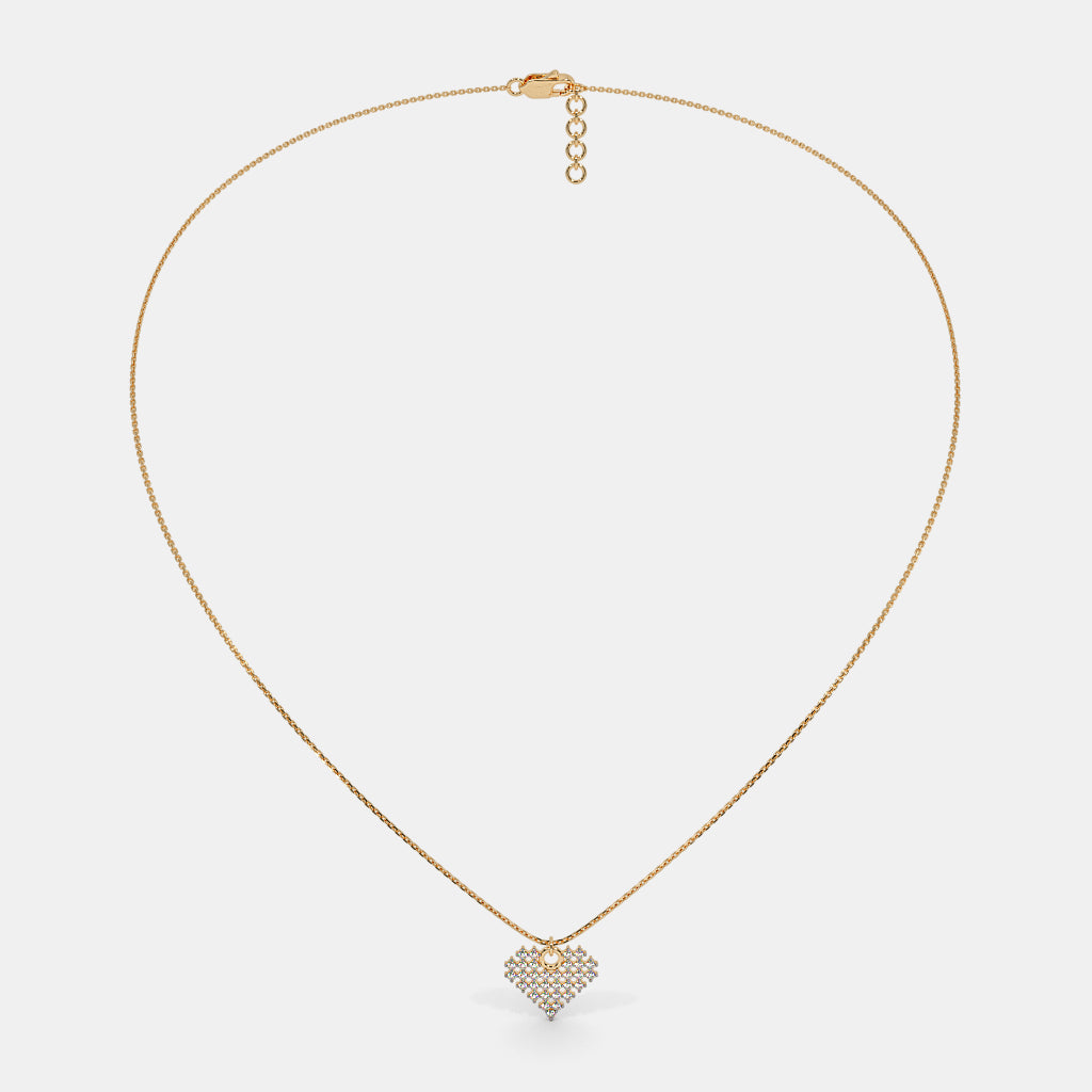 The Pixelated Hearts Pendant Necklace