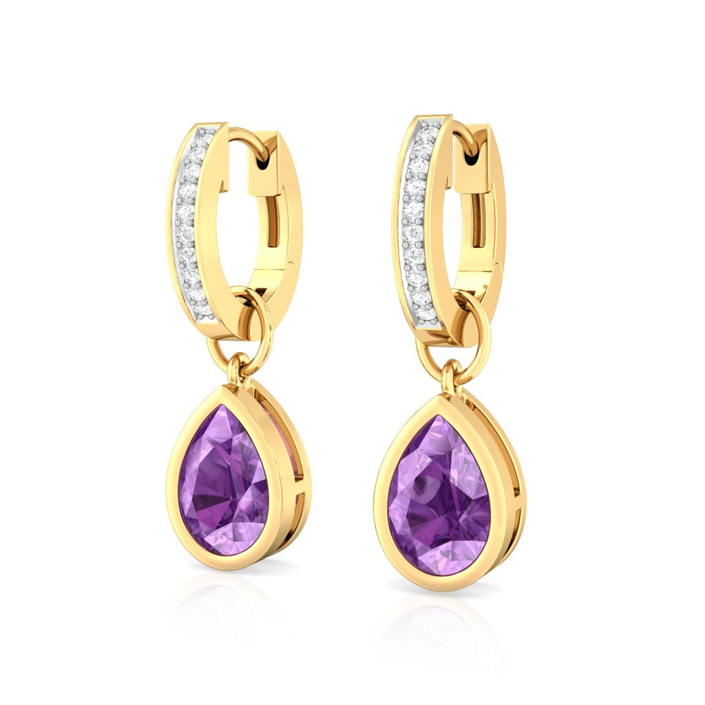 Plum Divine Diamond Earrings