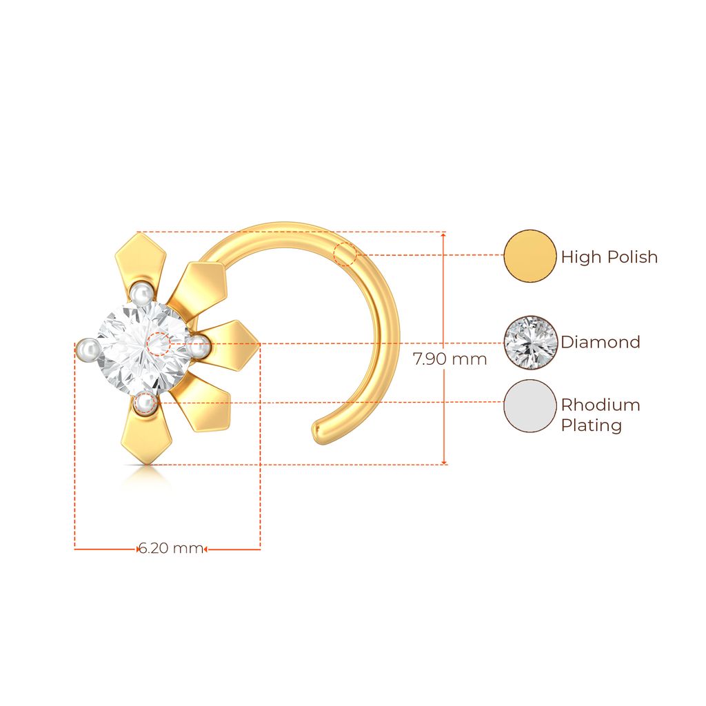 Petal Flutter Diamond Nose Pins