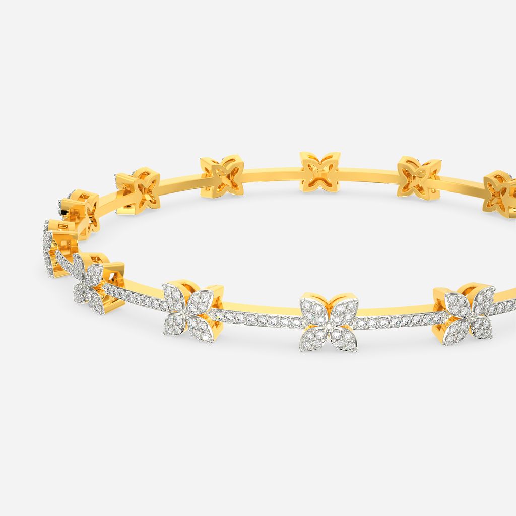 Floral Fusion Diamond Bangles