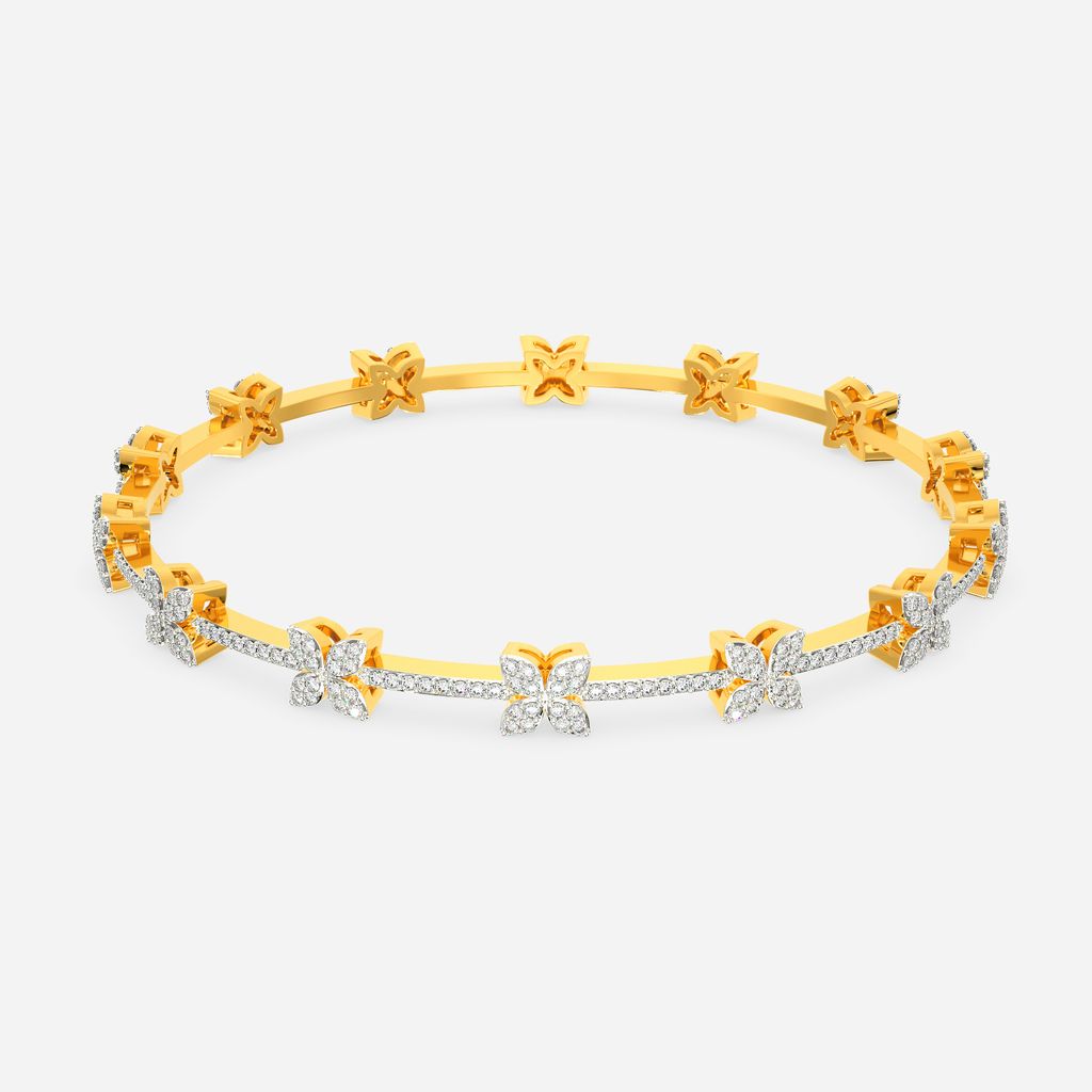 Floral Fusion Diamond Bangles