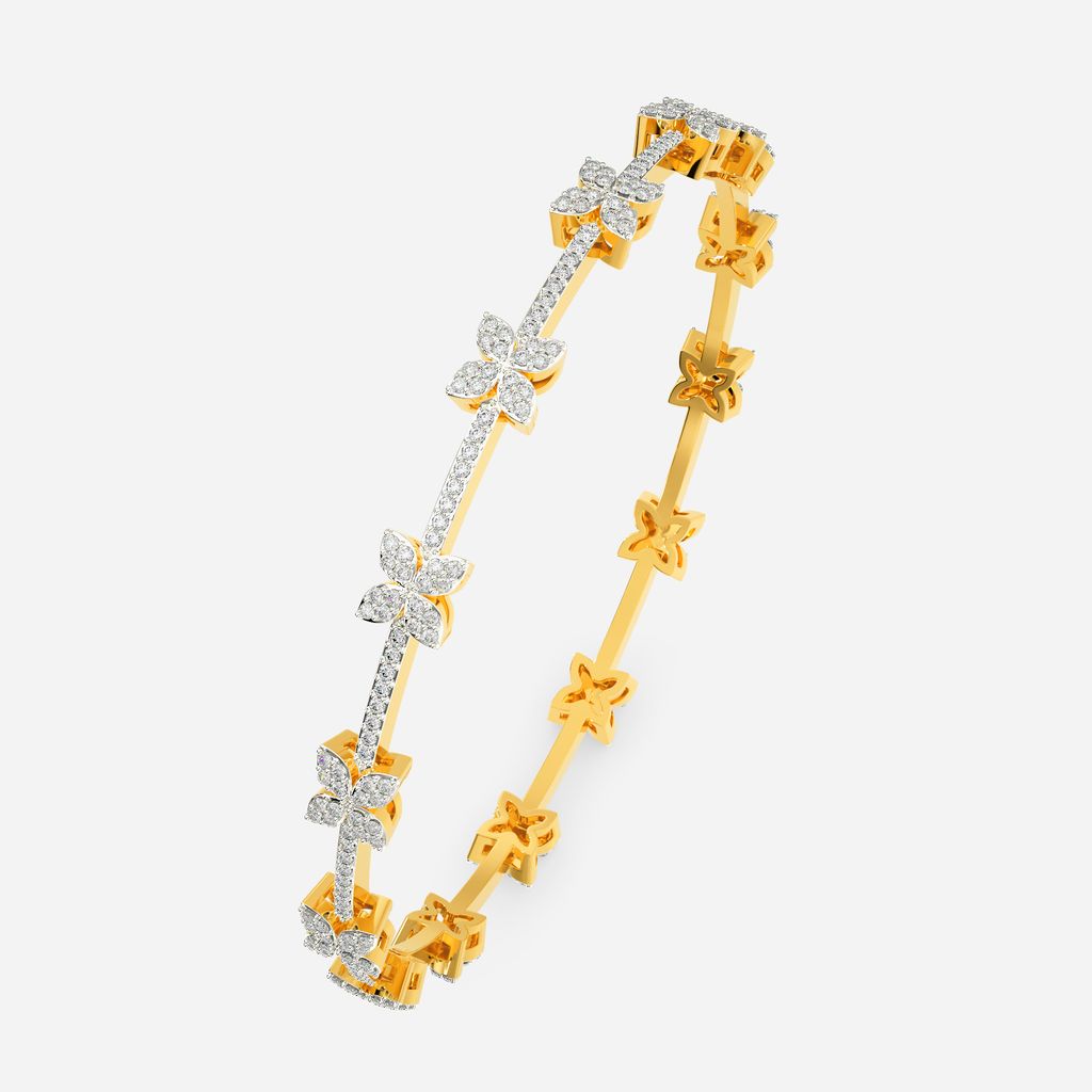Floral Fusion Diamond Bangles