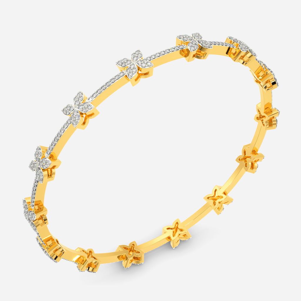 Floral Fusion Diamond Bangles