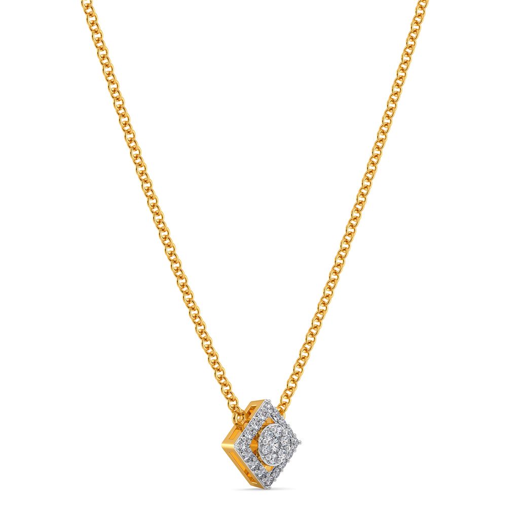 Suave E Square Diamond Necklaces