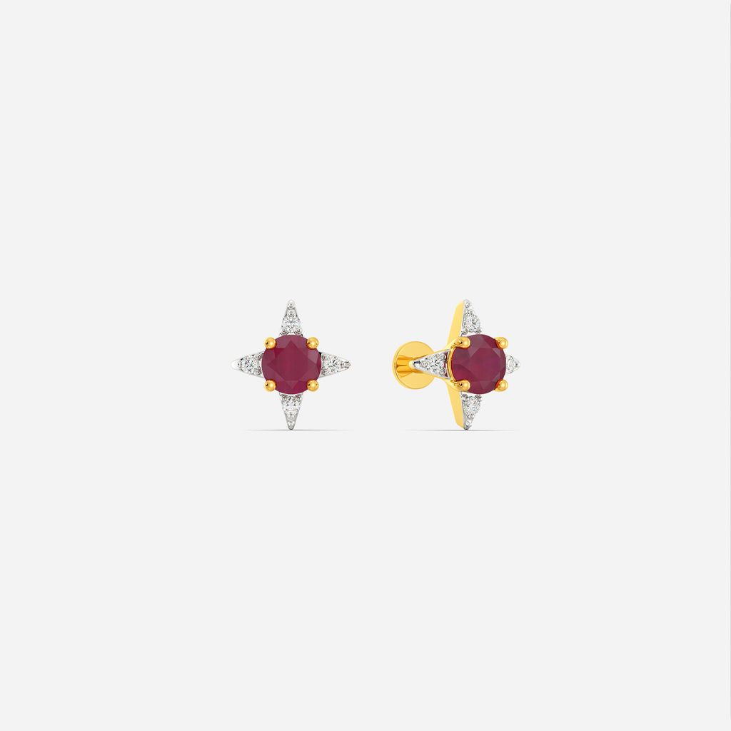 Rise on Ruby Diamond Earrings