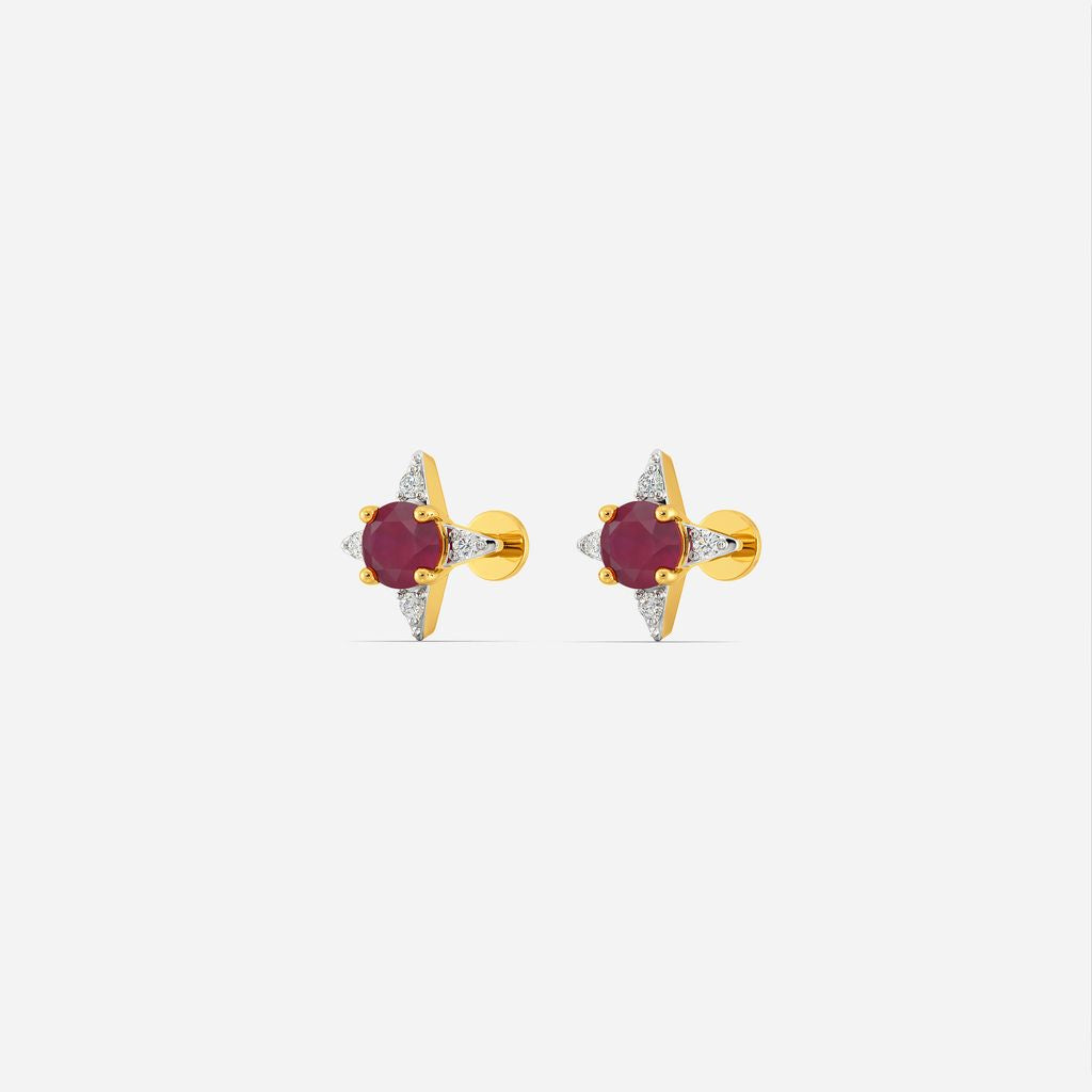 Rise on Ruby Diamond Earrings
