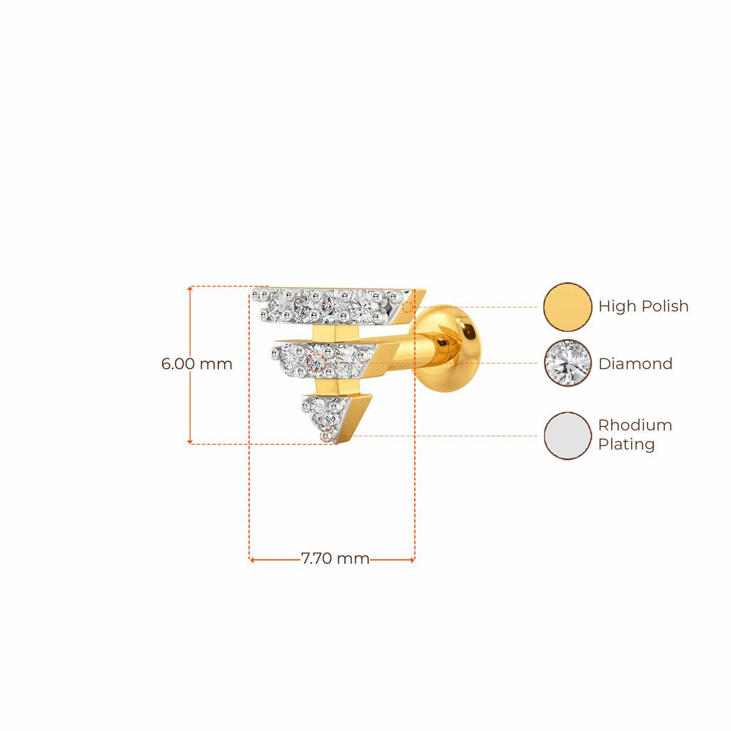 Pyramid Proxy Diamond Nose Pins