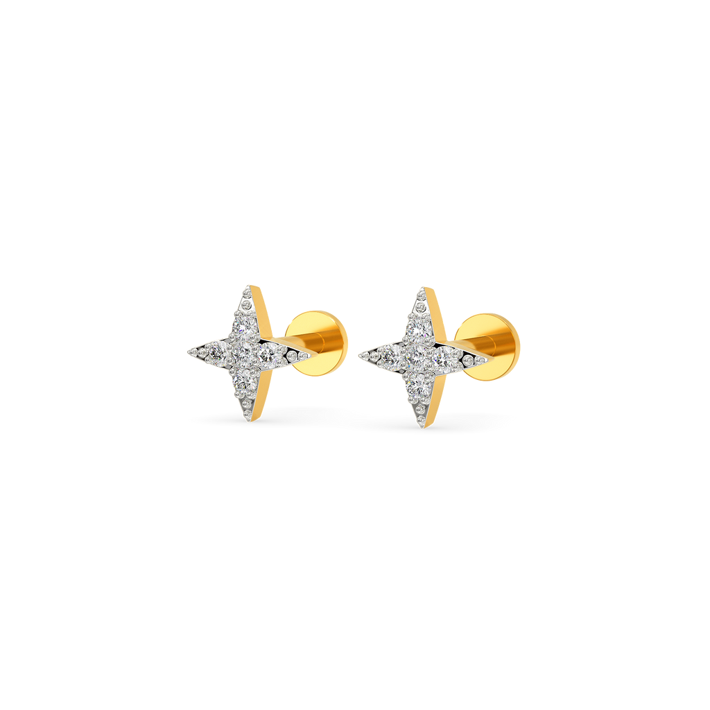 Shiny Star Diamond Earrings