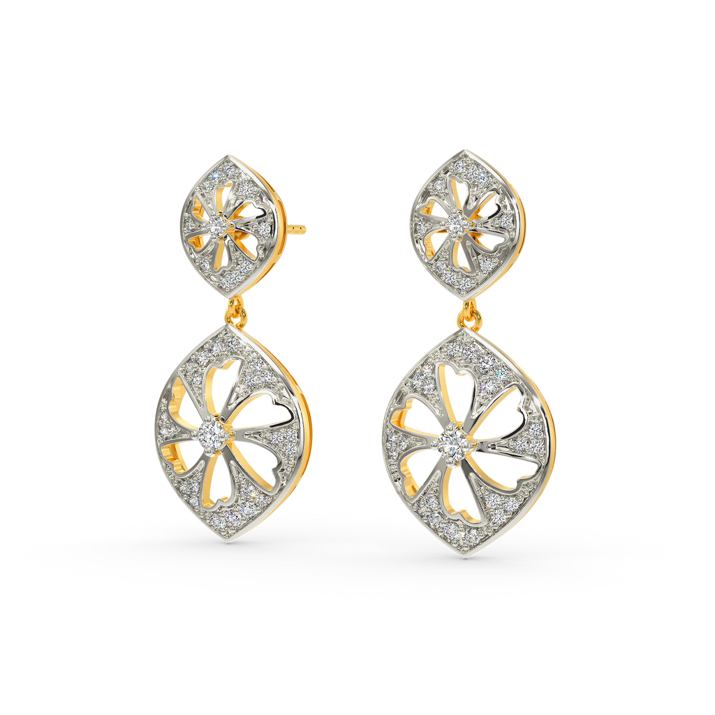 Flora Wheel Diamond Earrings