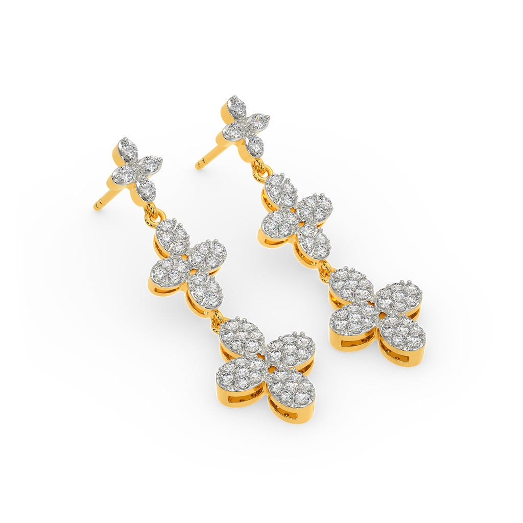 Flora Drop Diamond Earrings