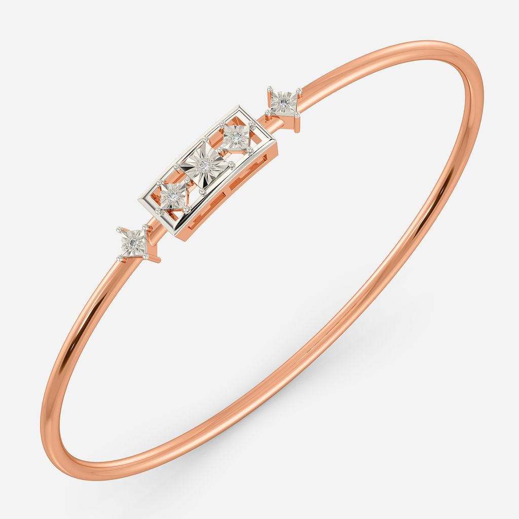 Wave Sparkle Diamond Bangles