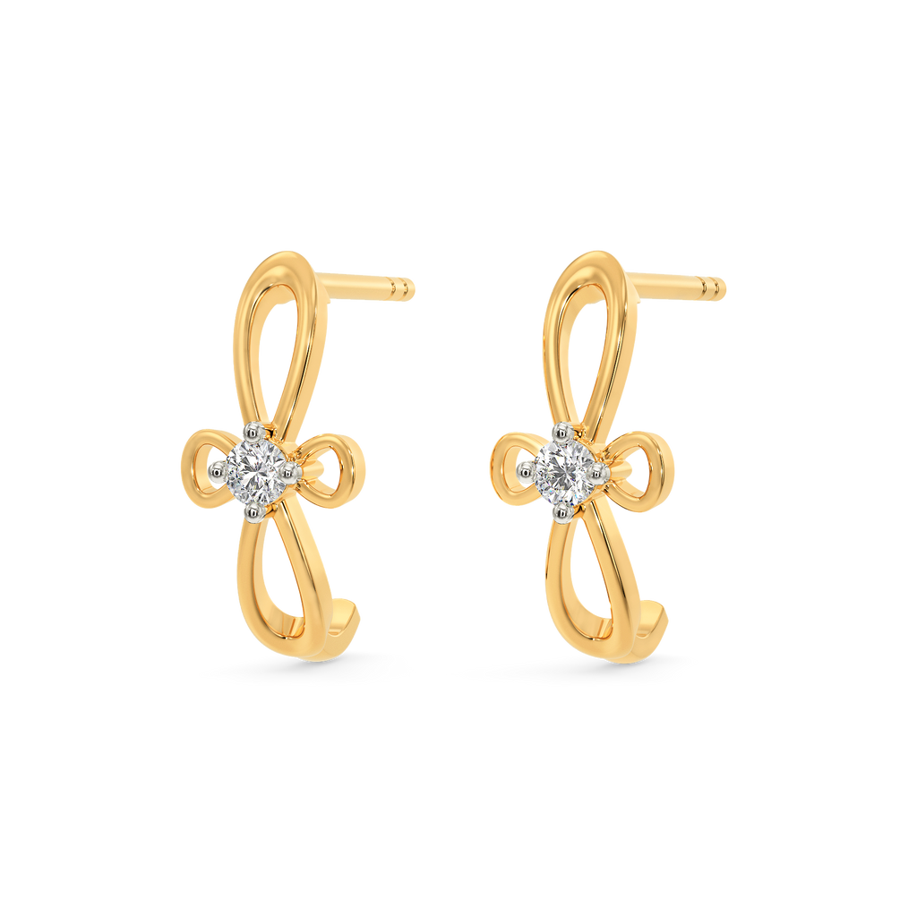 Swirl Bowed Diamond Earrings