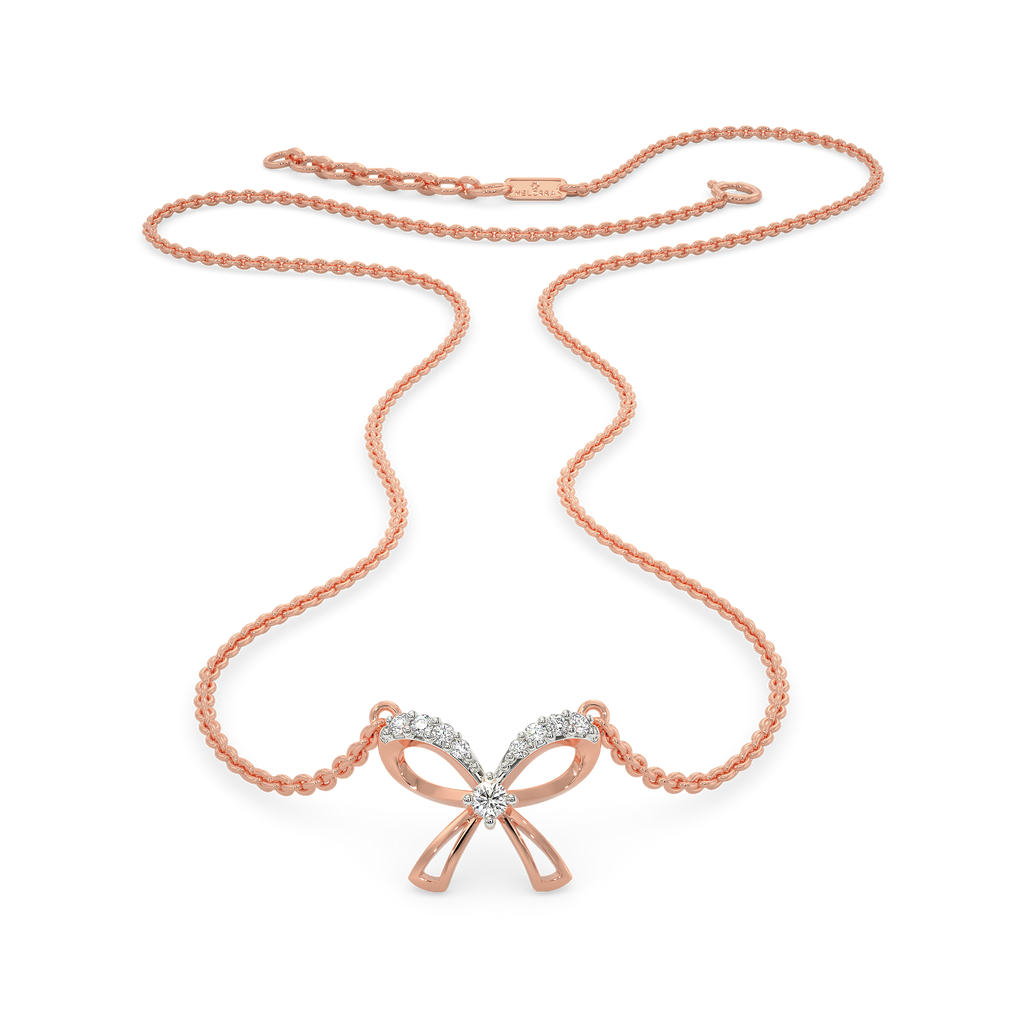 Taken A Bow Diamond Necklaces