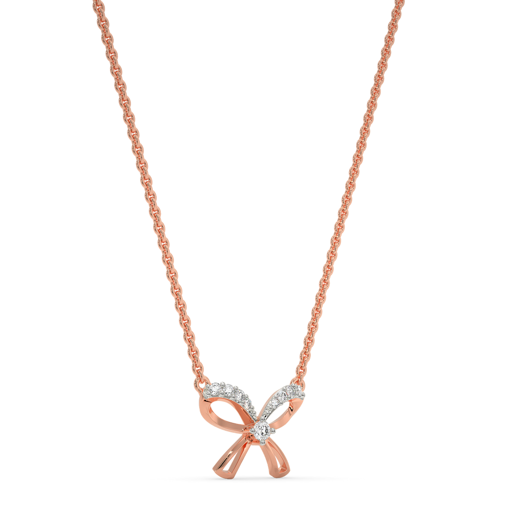 Taken A Bow Diamond Necklaces