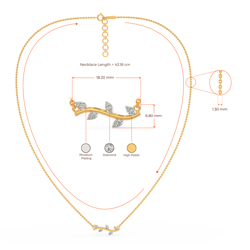 Branch Curved Diamond Necklaces