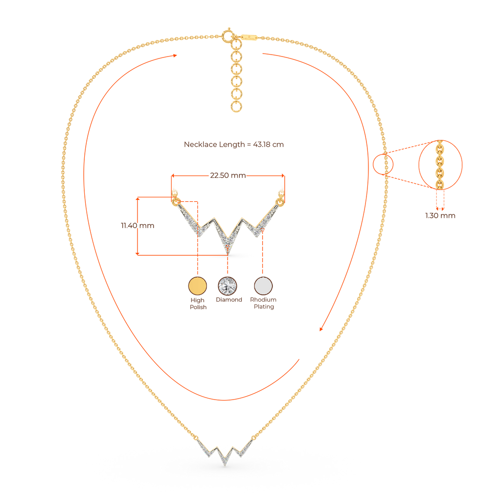 Heart Lines Diamond Necklaces