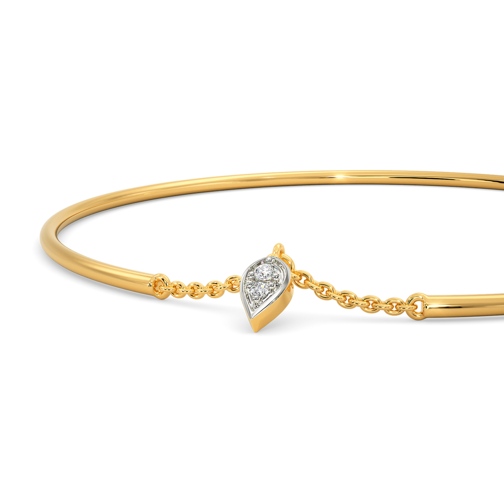Ovaleafy Diamond Bangles