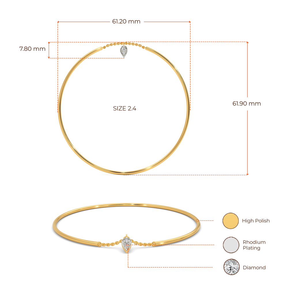 Ovaleafy Diamond Bangles