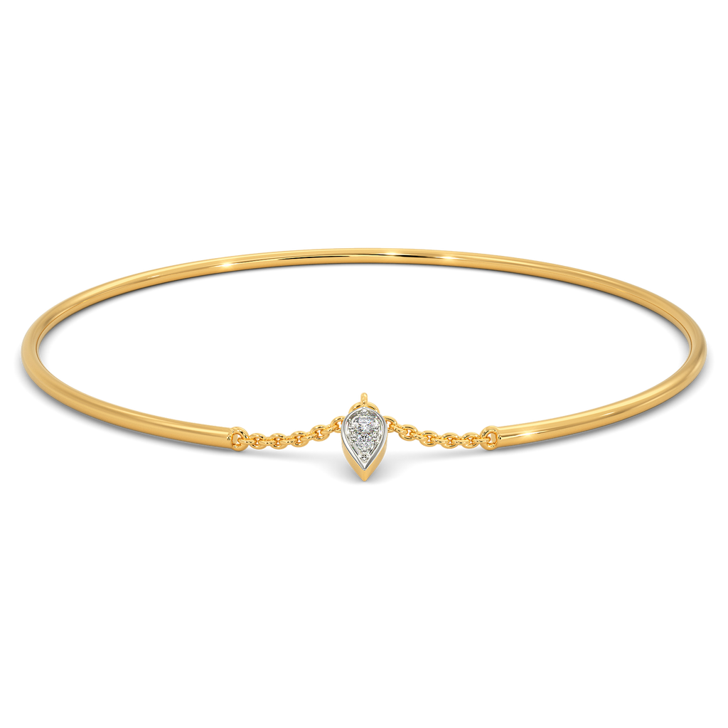 Ovaleafy Diamond Bangles