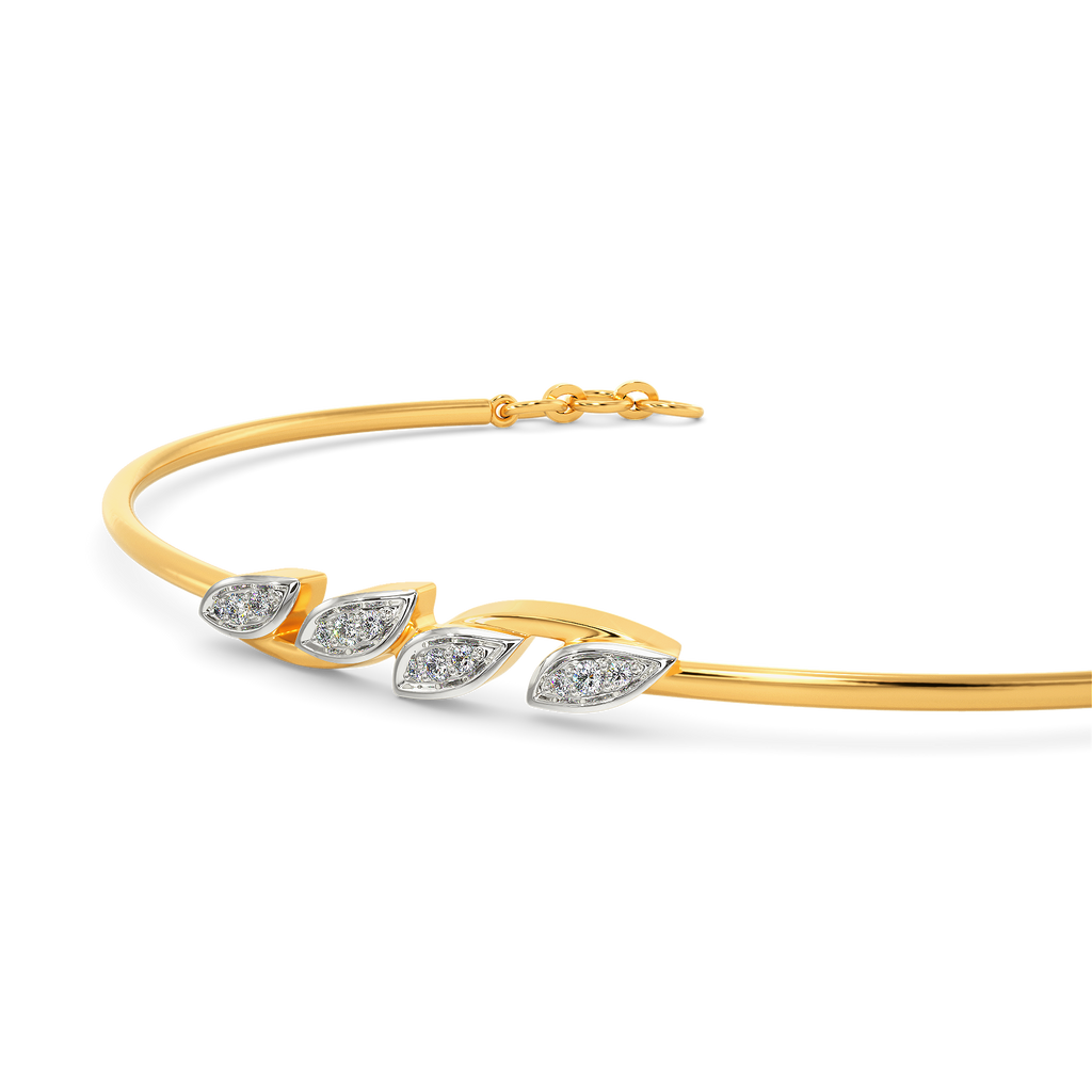 Pave The Leaf Diamond Bangles