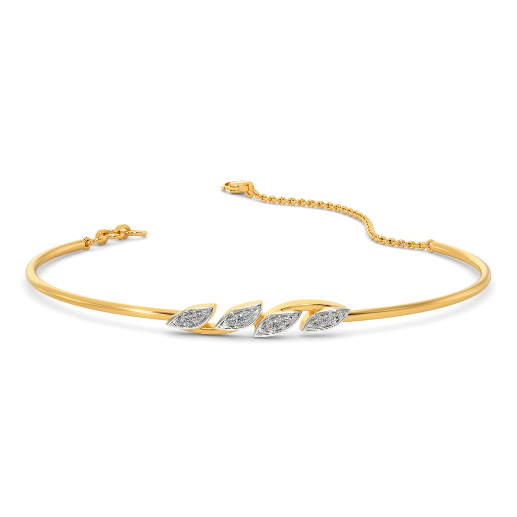 Pave The Leaf Diamond Bangles