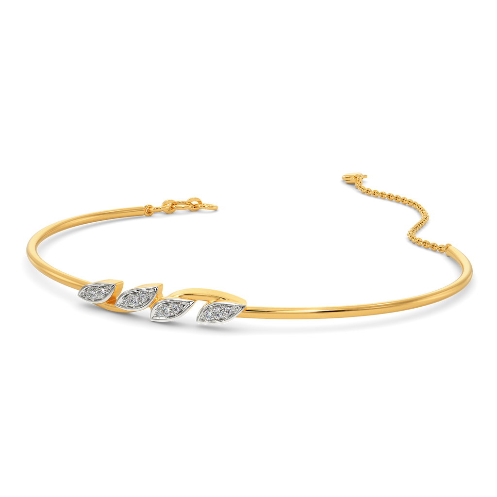 Pave The Leaf Diamond Bangles