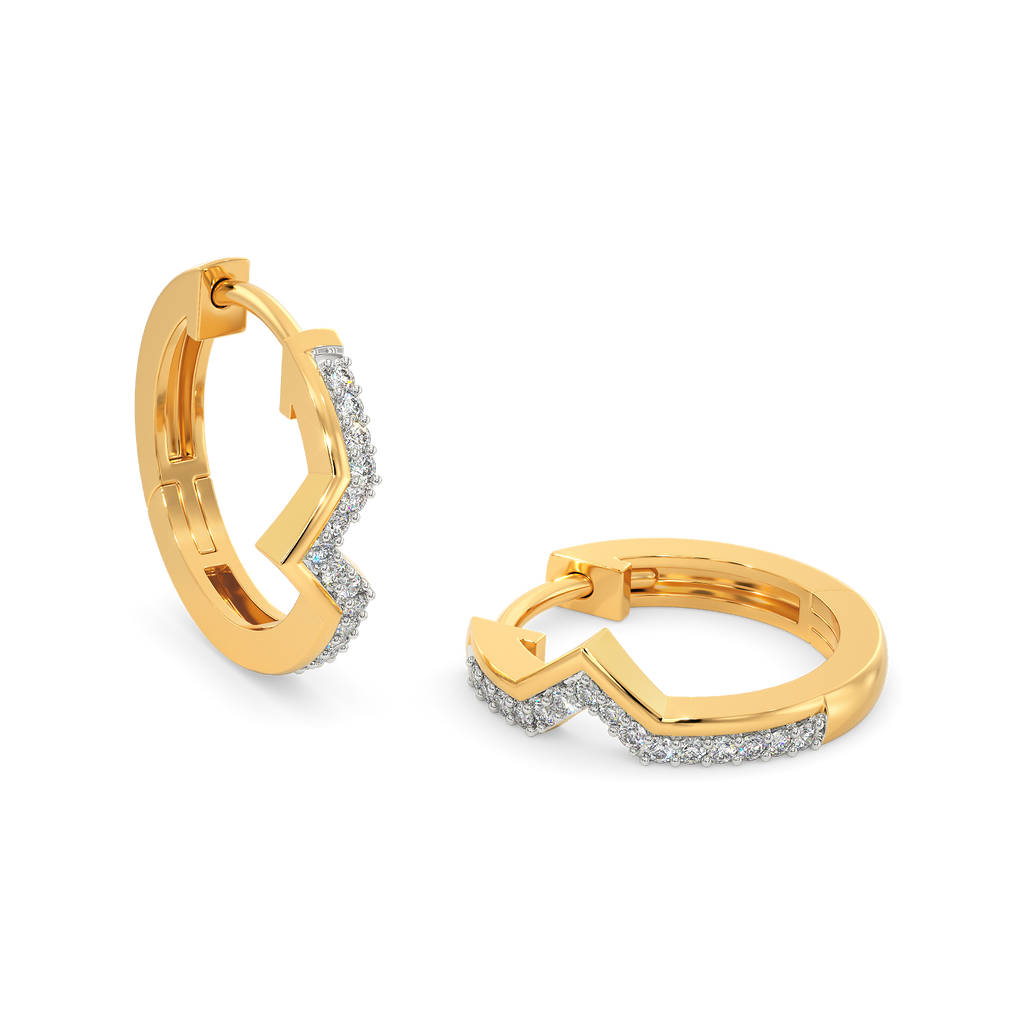 Inverted Note Diamond Earrings