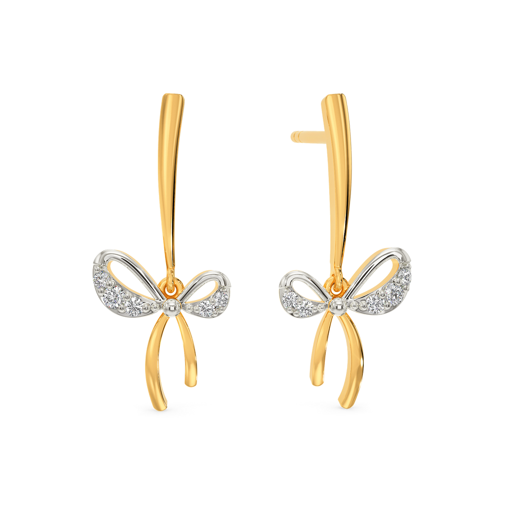 Just Ribbon It Diamond Earrings