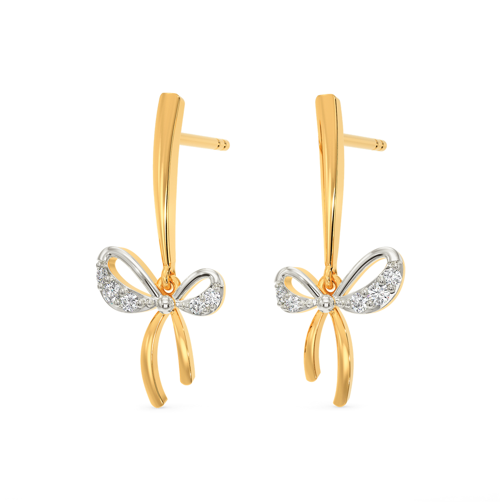 Just Ribbon It Diamond Earrings