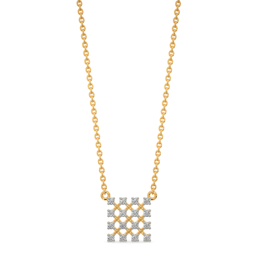 Squarelly Diamond Necklaces