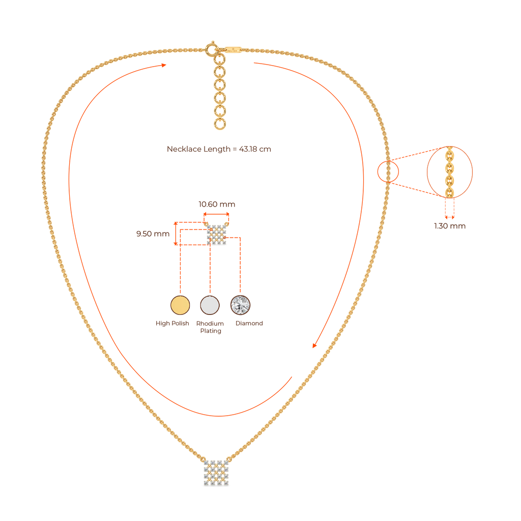 Squarelly Diamond Necklaces