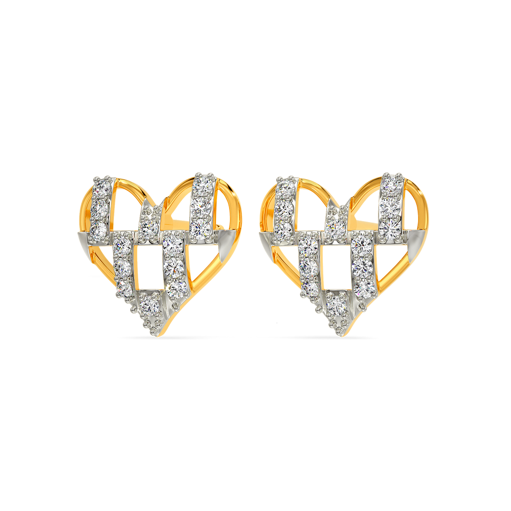 Heart Lace Diamond Earrings