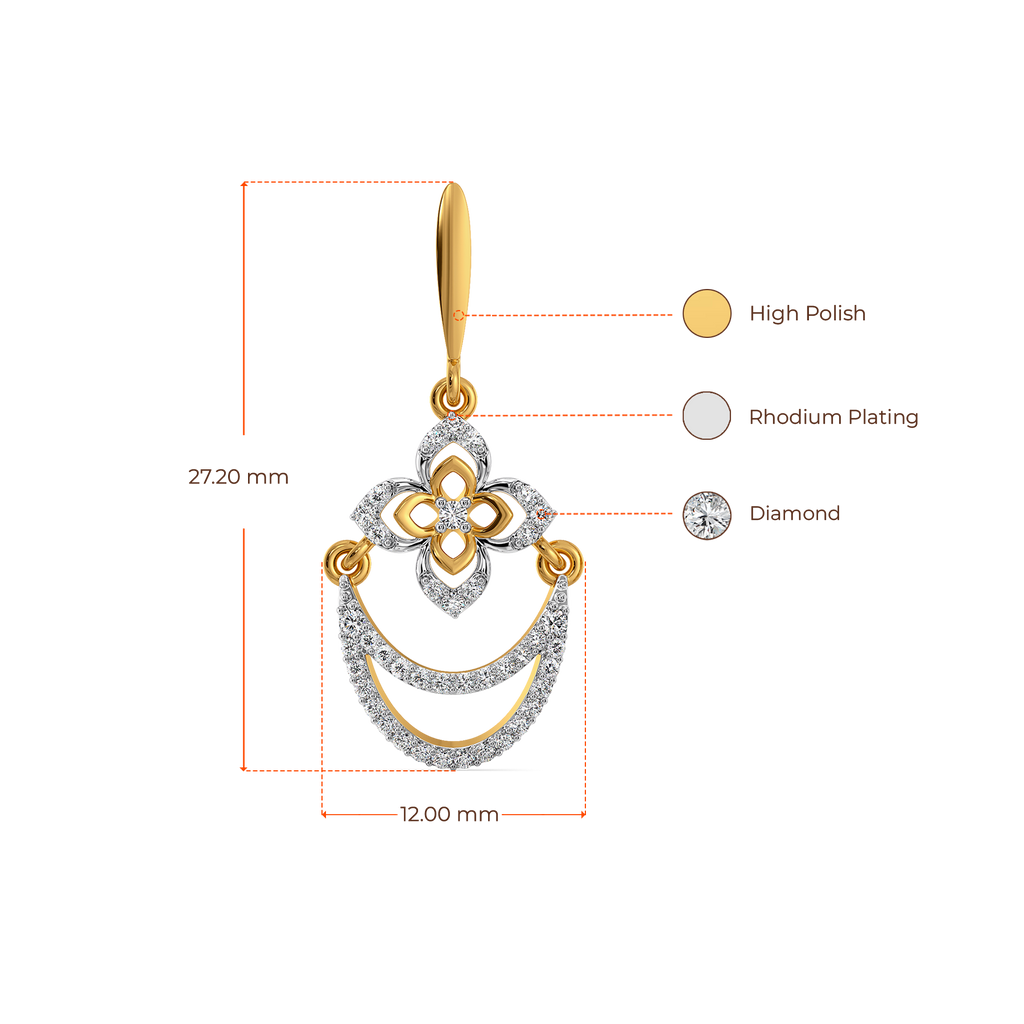 Zewar Swirl Diamond Earrings