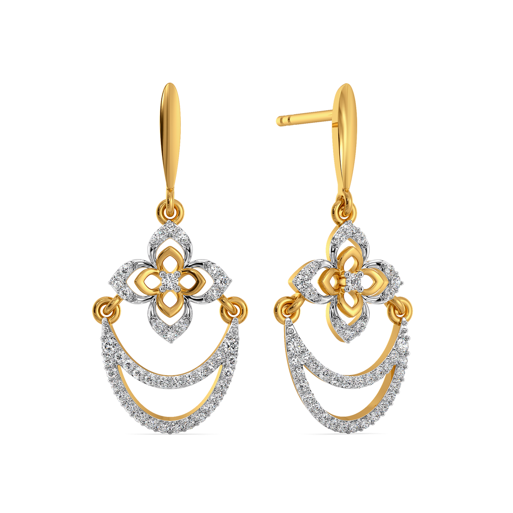 Zewar Swirl Diamond Earrings