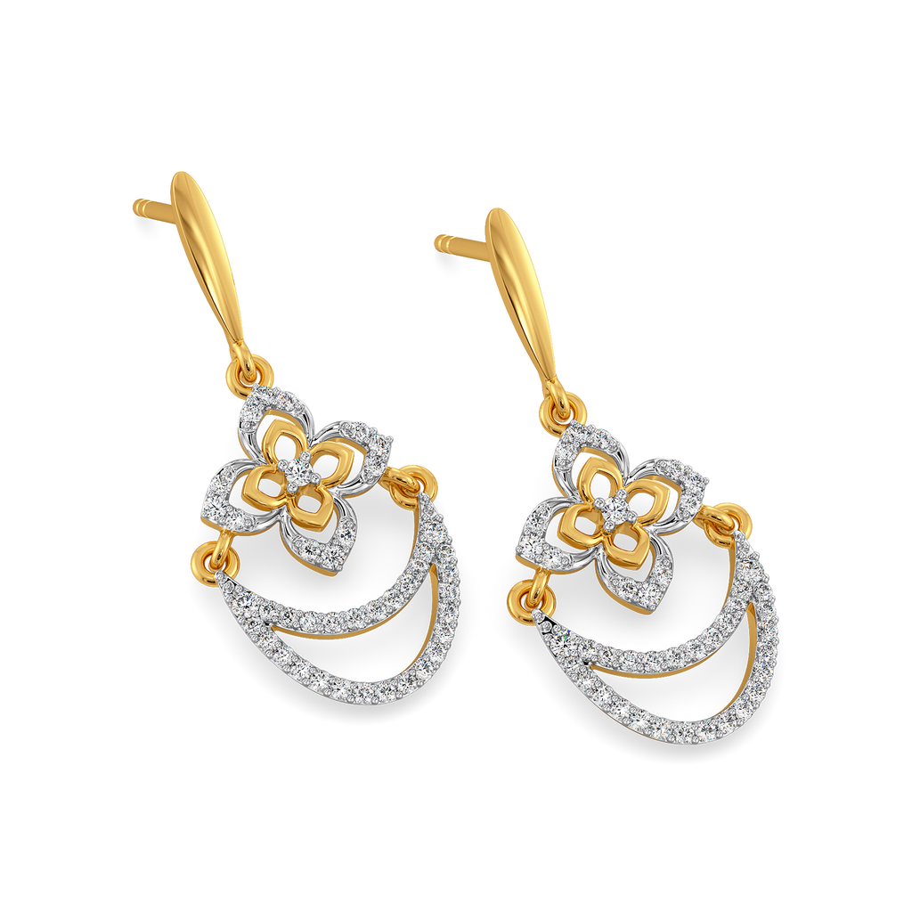 Zewar Swirl Diamond Earrings