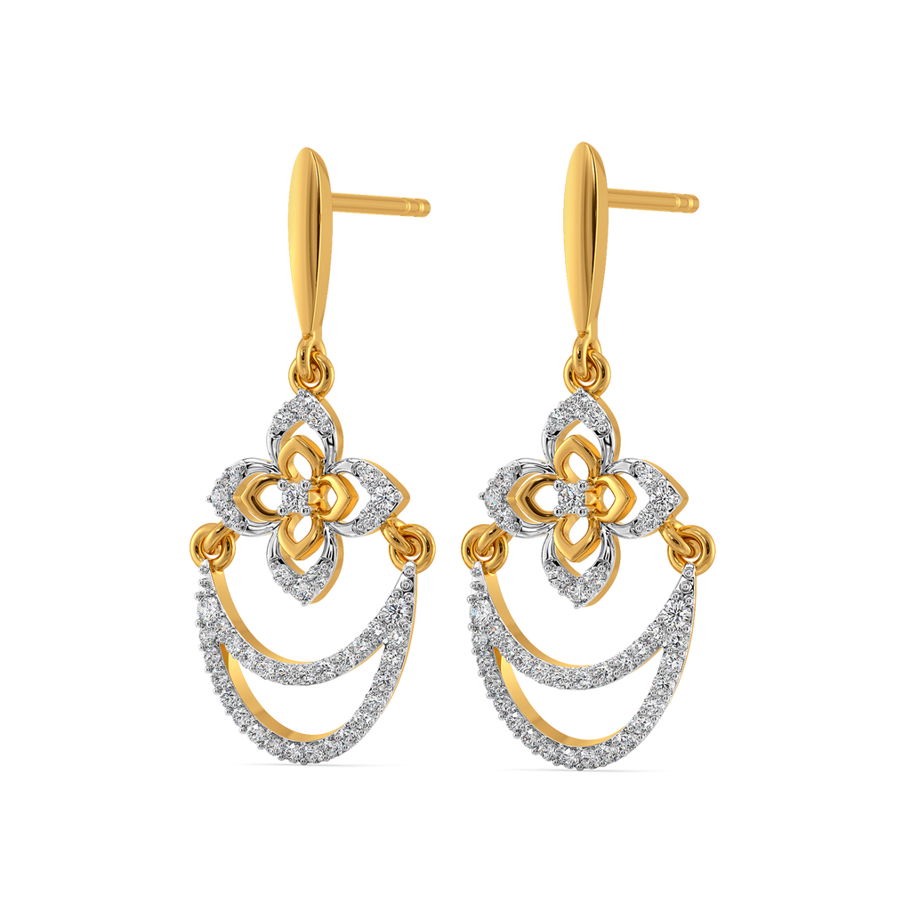Zewar Swirl Diamond Earrings