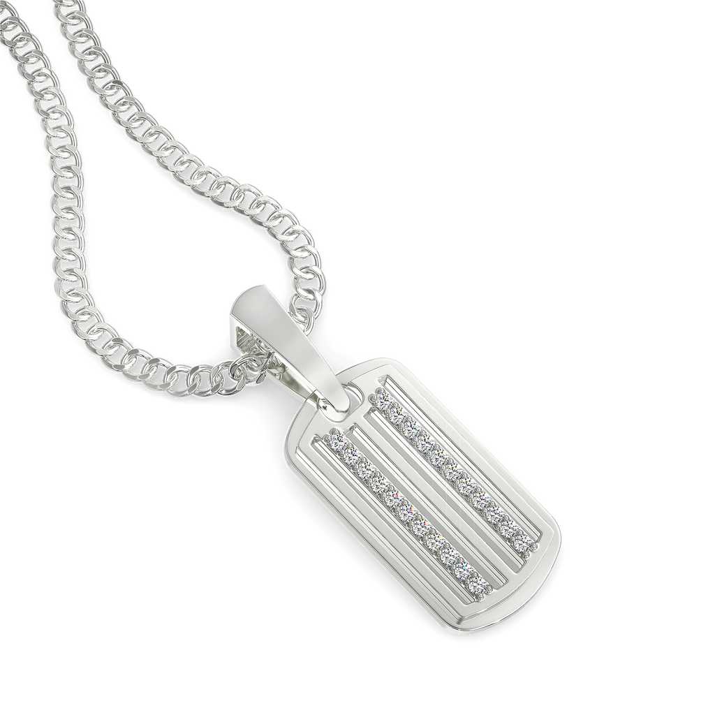Subtle Twist Diamond Pendants For Men