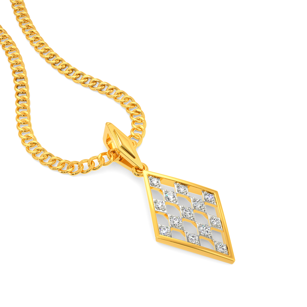 Team Tartan Diamond Pendants For Men