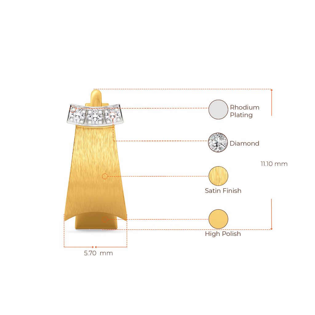 School Girl Ruffles Diamond Earrings