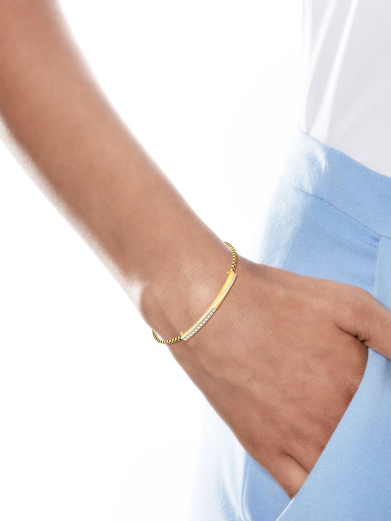 Crossed Tracks Diamond Bracelets
