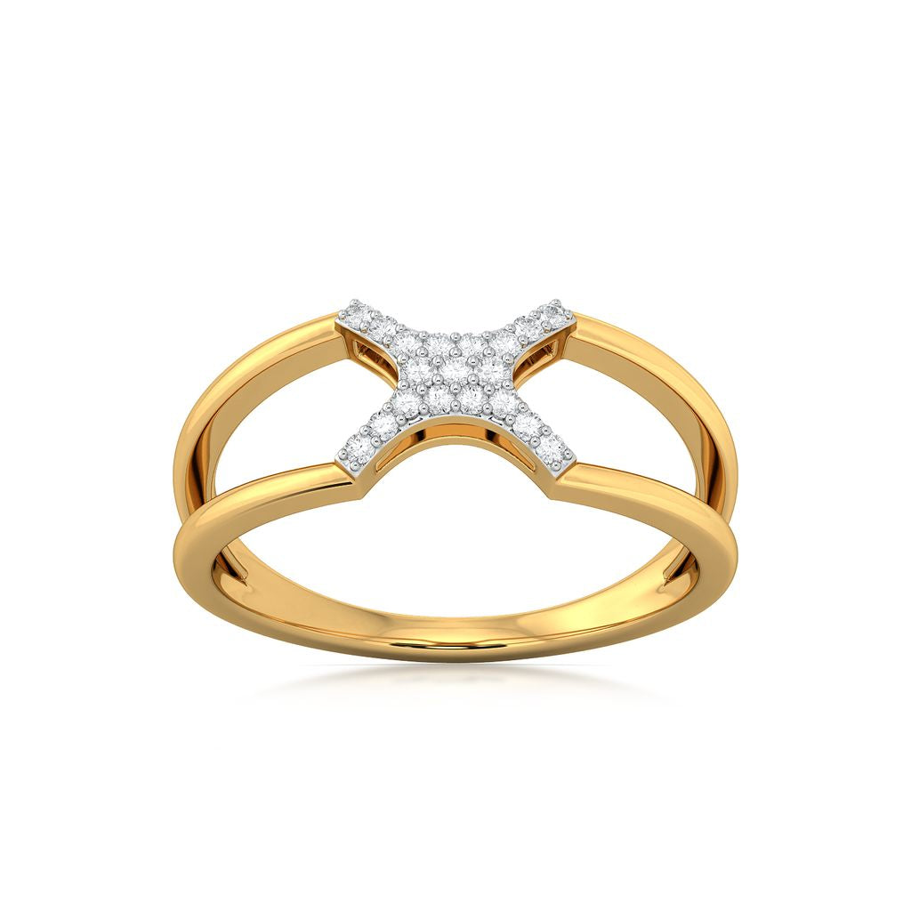 Curvy Cross Diamond Rings