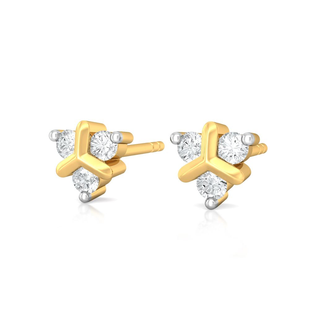 Teeny Troika Diamond Earrings