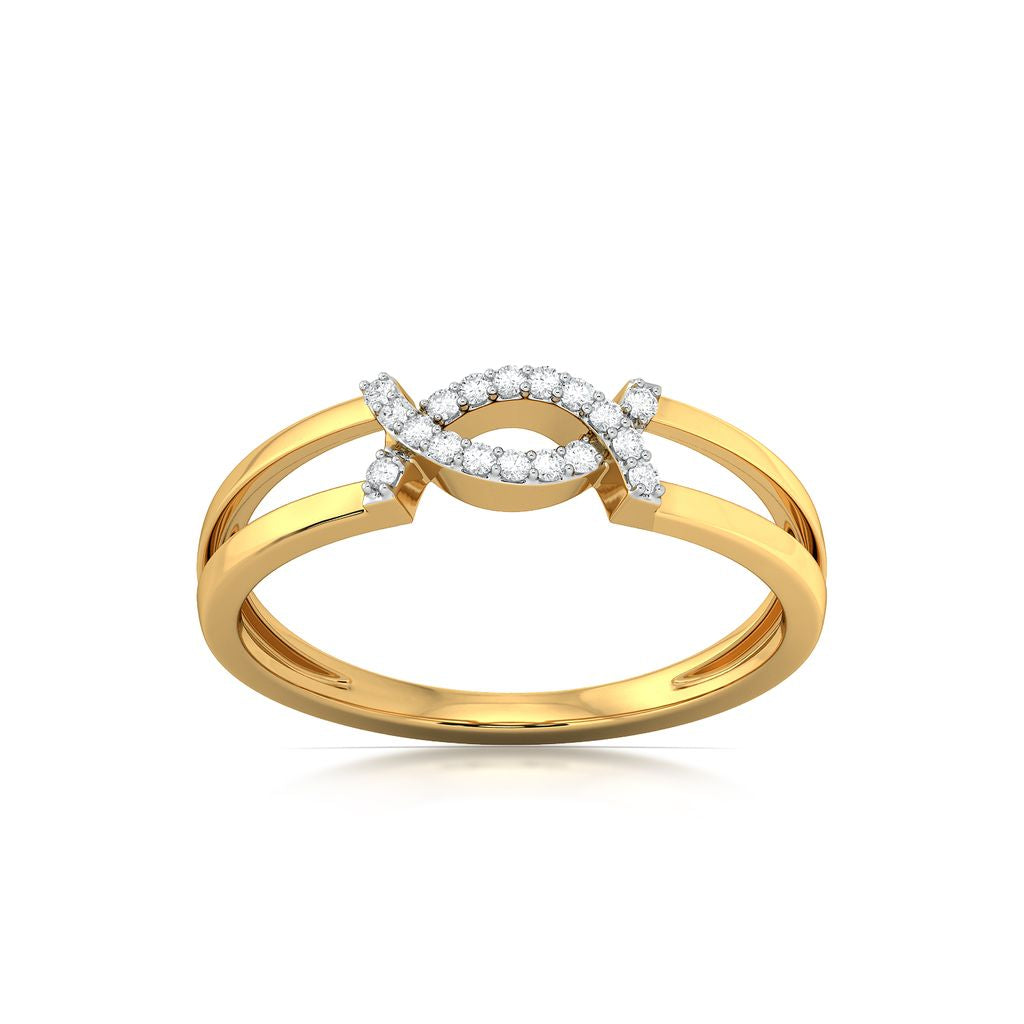 Crescent Descent Diamond Rings
