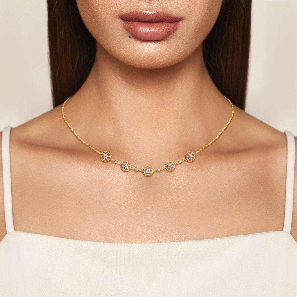 Lace Broderie Diamond Necklaces