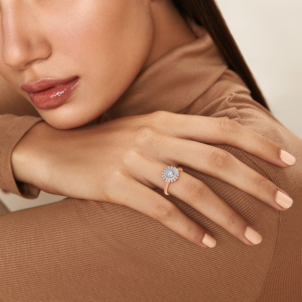 Flower Falls Diamond Rings