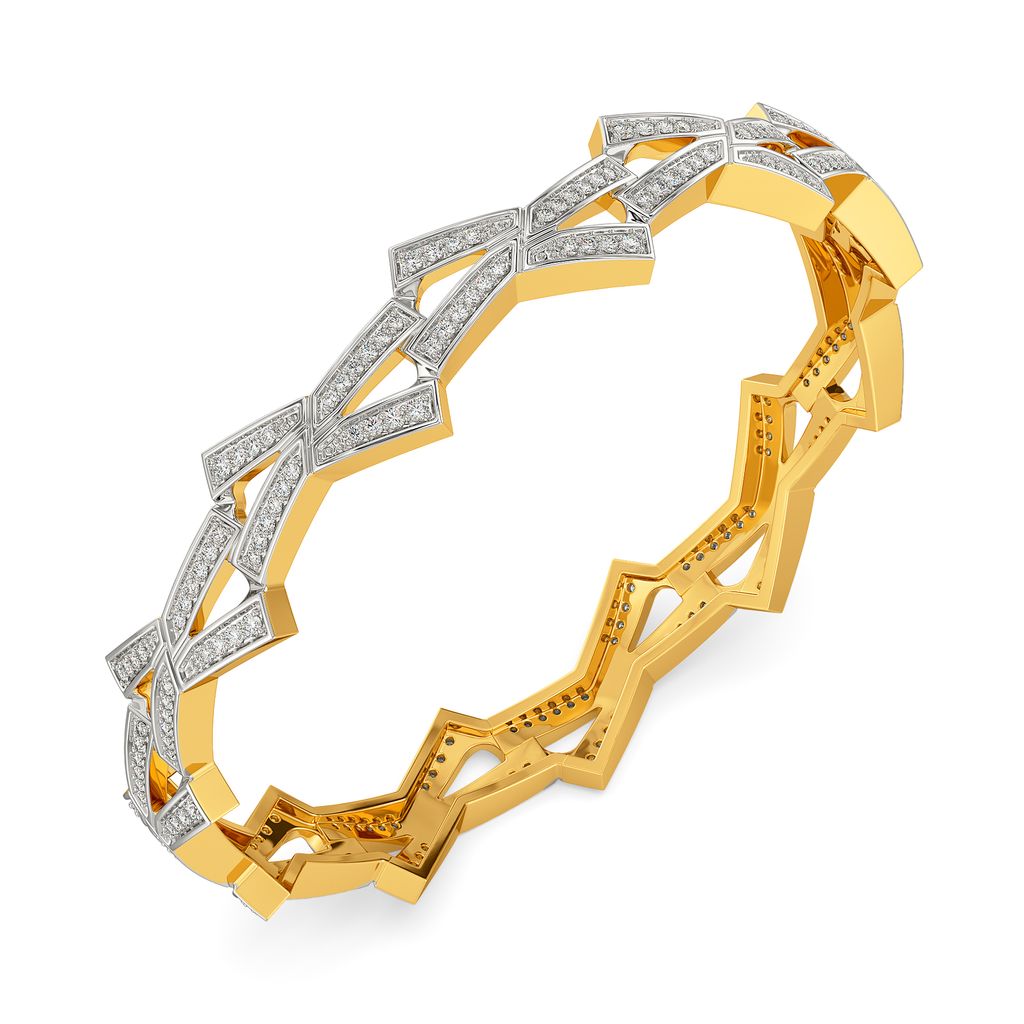 Contemporary Poise Diamond Bangles