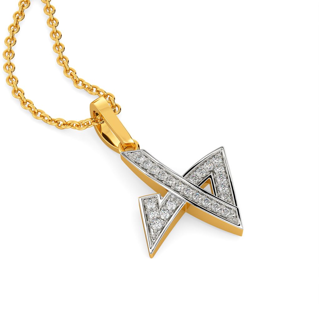 Slant Statements Diamond Pendants