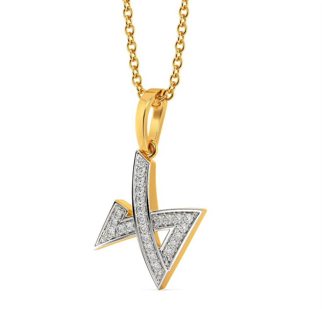 Slant Statements Diamond Pendants