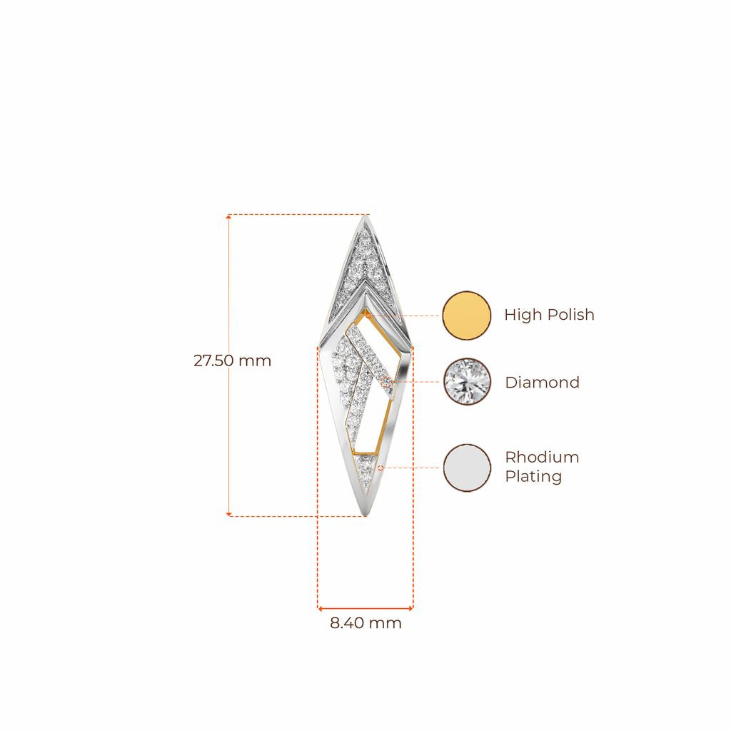 Strap Staple Diamond Earrings