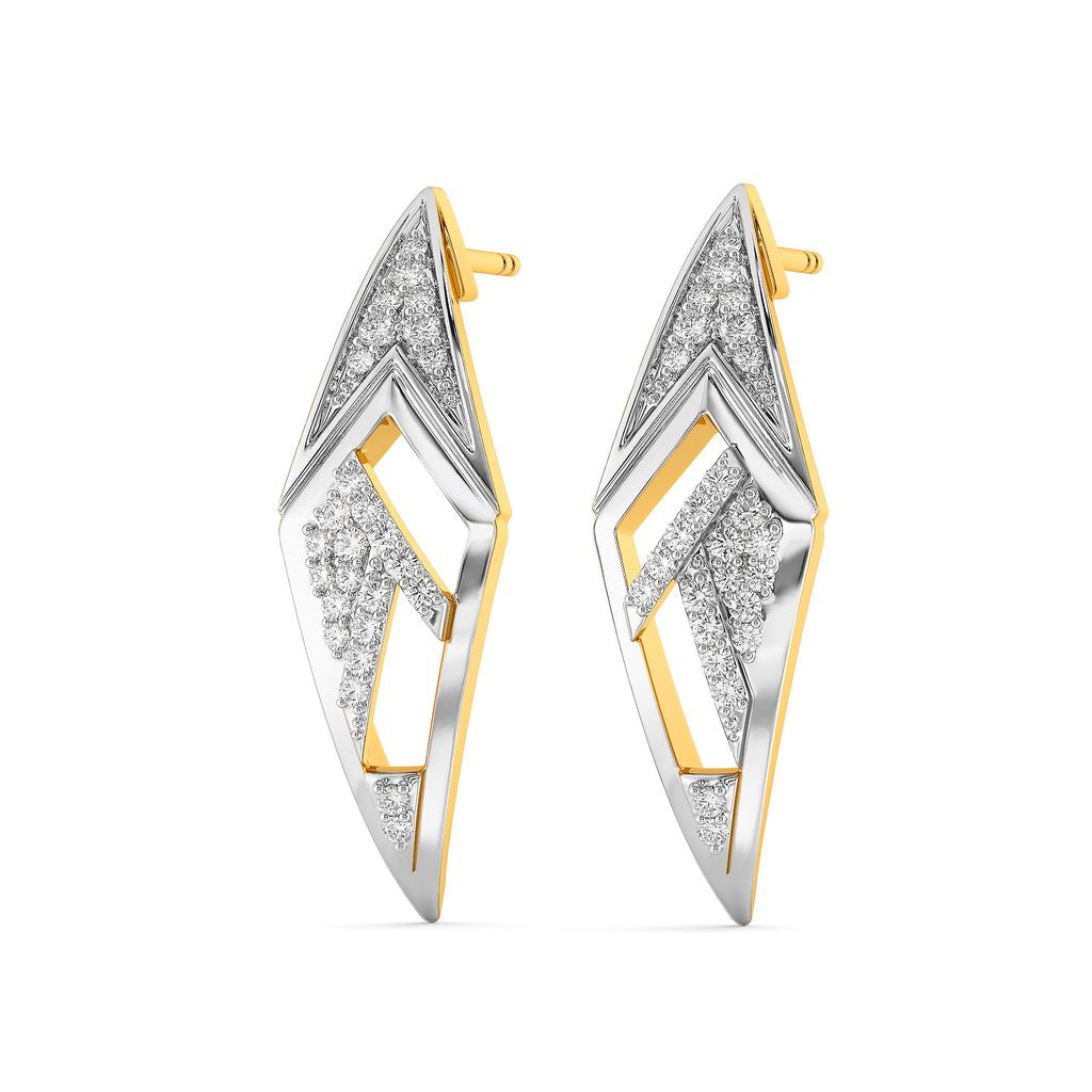 Strap Staple Diamond Earrings